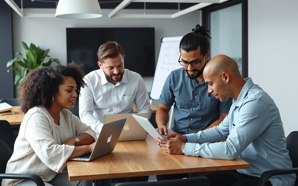 Echipa webtheory lucrează la un proiect digital, simbolic pentru colaborare și expertiză