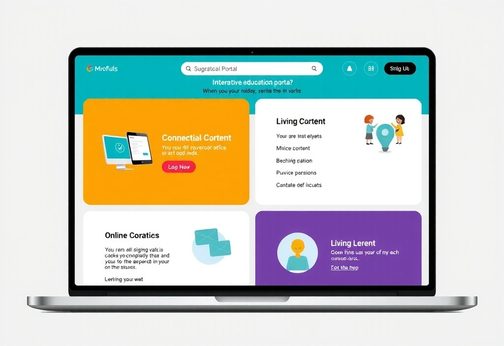 Portal educațional online, interfață prietenoasă și conținut interactiv