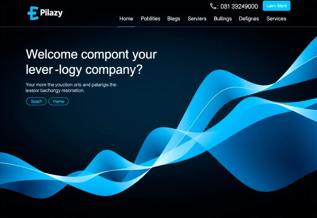 Site web pentru o companie de tehnologie, design modern și curat