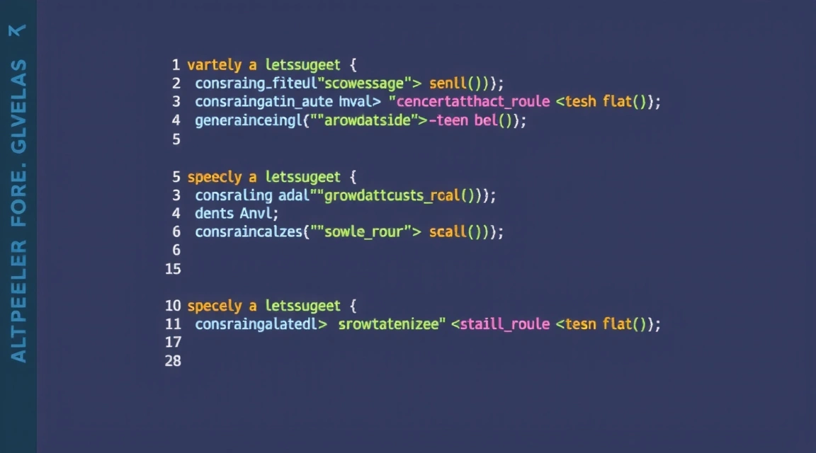 O interfață de programare cu sugestii de cod generate de AI, arătând eficiența și viteza.