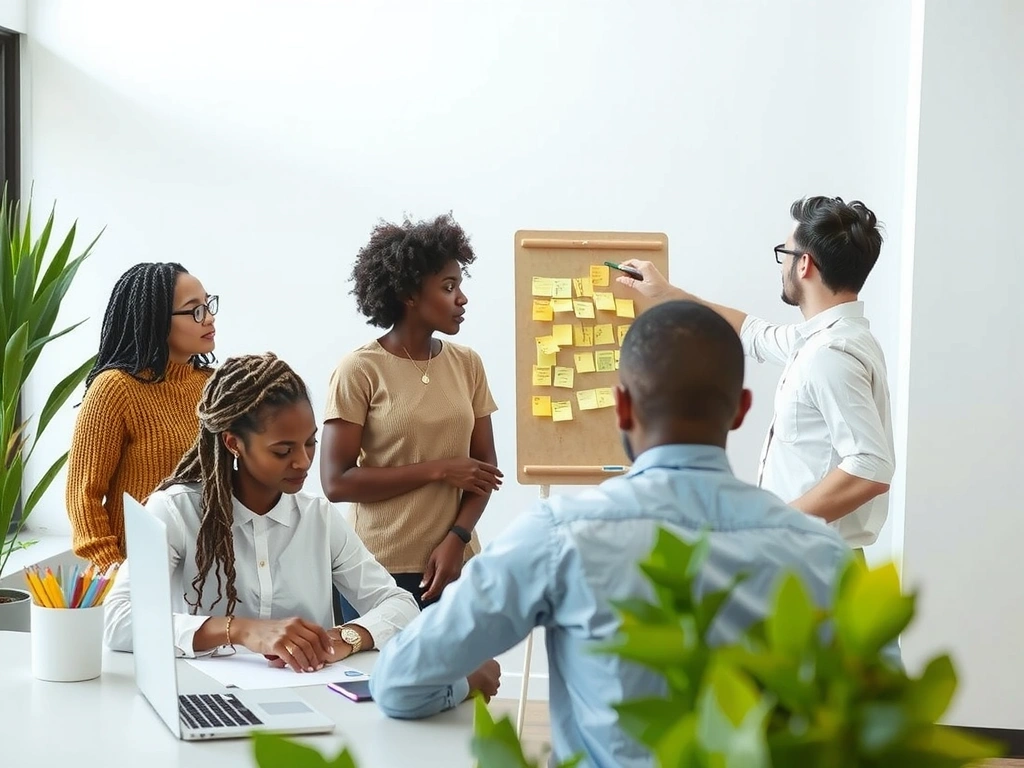 Echipa webtheory discutând un proiect digital